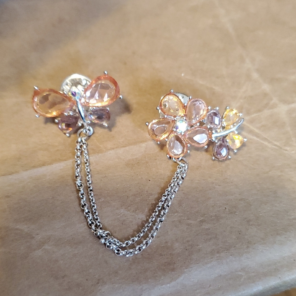 Elegant Floral and Butterfly Pin Set